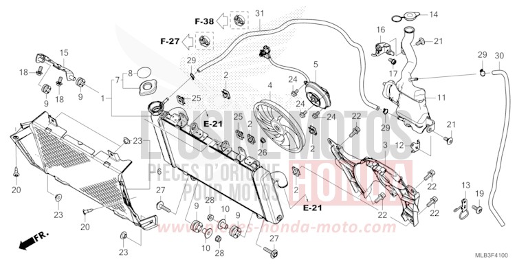 KUEHLER/RESERVETANK von Hornet 750 MAT JEANS BLUE METALLIC (PB417) von 2026